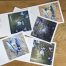 Set of 5 Cyanotype Art Cards